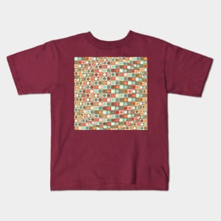 Circles in Squares in Red and Green Kids T-Shirt